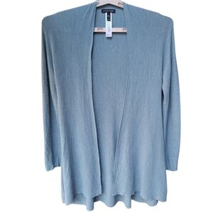 Eileen Fisher Open Front 100% Virgin Wool Cardigan Size XS